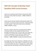 NUR 164 Concepts of Nursing I Exam Questions With Correct Answers&period;