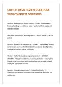 NUR 164 FINAL REVIEW QUESTIONS WITH COMPLETE SOLUTIONS