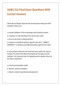 NURS 312 Final Exam Questions With Correct Answers