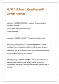 NURS 312 Exam 1 Questions With Correct Answers