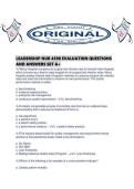 LEADERSHIP NUR 4590 EVALUATION QUESTIONS AND ANSWERS SET A&period;pdf