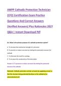 AMPP Cathodic Protection Technician &NewLine;&lpar;CP2&rpar; Certification Exam Practice &NewLine;Questions And Correct Answers &NewLine;&lpar;Verified Answers&rpar; Plus Rationales 2027 &NewLine;Q&A &vert; Instant Download Pdf