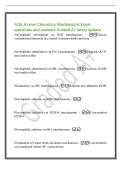 AQA A Level Chemistry Mechanisms Exam&NewLine;questions and answers Graded A&plus; latest update&NewLine;Nucleophilic substitution via NH3 &lpar;mechanism&rpar; - Excess&comma;&NewLine;concentrated ammonia in a sealed container under pressure&NewLine;Nucleophilic substitution via CN- &lpar;mechanism&rpar; - Ethan