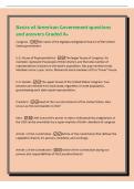 Basics of American Government questions&NewLine;and answers Graded A&plus;&NewLine;Congress -the name of the legislature&sol;legislative branch of the United&NewLine;States government&NewLine;U&period;S&period; House of Representatives -The larger house of Congress&period; Its&NewLine;members represent the people of th