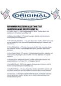 REFORMER PILATES EVALUATION TEST QUESTIONS AND ANSWERS SET A&period;pdf