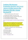 Louisiana Title Insurance &NewLine;Examination Questions And Correct &NewLine;Answers &lpar;Verified Answers&rpar; Plus &NewLine;Rationales 2026 Q&A &vert; Instant &NewLine;Download Pdf 