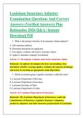 Louisiana Insurance Adjuster &NewLine;Examination Questions And Correct &NewLine;Answers &lpar;Verified Answers&rpar; Plus &NewLine;Rationales 2026 Q&A &vert; Instant &NewLine;Download Pdf 