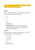 MAT 1350 Mathematics for Liberal Arts Final Exam &vert; Complete &NewLine;Practice Questions & Detailed Solutions 