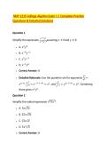 MAT 1215 College Algebra Exam 1 &vert; Complete Practice &NewLine;Questions & Detailed Solutions  