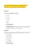 MAT 1100 College Algebra Exam &vert; Complete Practice &NewLine;Questions&comma; Correct Answers & Detailed Solutions 