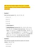MAT 1033 Intermediate Algebra Final Exam &vert; Complete &NewLine;Practice Questions&comma; Correct Answers & Detailed Solutions &NewLine;&lpar;2026&sol;2027&rpar;