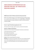 SNSPA ADMISSION COMPREHENSIVE EXAM  2026- &NewLine;QUESTIONS LATEST 2026 &ndash; 2027  VERSION SOLVED &NewLine;QUESTIONS & ANSWERS