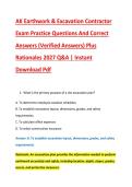 AK Earthwork & Excavation Contractor &NewLine;Exam Practice Questions And Correct &NewLine;Answers &lpar;Verified Answers&rpar; Plus &NewLine;Rationales 2027 Q&A &vert; Instant &NewLine;Download Pdf 