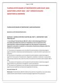 FLORIDA STATE BOARD OF RESPIRATORY CARE EXAM  2026- &NewLine;QUESTIONS LATEST 2026 &ndash; 2027  VERSION SOLVED &NewLine;QUESTIONS & ANSWERS