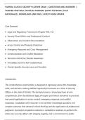 FLORIDA CLASS D SECURITY LICENSE EXAM &ndash; QUESTIONS AND ANSWERS &vert;&NewLine;VERIFIED AND WELL DETAILED ANSWERS &vert;EXAM TESTBANK &vert; PLUS&NewLine;RATIONALES &vert; DOWNLOAD AND PASS &vert; LATEST EXAM UPDATE