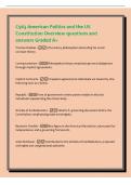 C963 American Politics and the US&NewLine;Constitution Overview questions and&NewLine;answers Graded A&plus;&NewLine;Thomas Hobbes -17th-century philosopher advocating for social&NewLine;contract theory&period;&NewLine;Contractarianism -Philosophical theory emphasizing moral obligations&NewLine;through impli