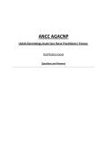 ANCC AGACNP &lpar;Adult-Gerontology Acute Care Nurse Practitioner&rpar; Frances Certification Exam Questions and Answers