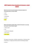 ARRT Registry Exam Questions & Answers&vert; Latest&NewLine;Update