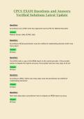 CPCS EXAM Questions and Answers Verified Solutions Latest Update 2