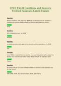CPCS EXAM Questions and Answers Verified Solutions Latest Update 4