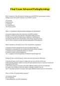 Final Exam Advanced Pathophysiology