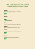 CPSI Exam Questions and Answers Verified Solutions Latest Update 10