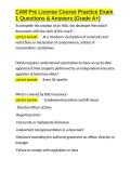 CAM Pre License Course Practice Exam 1 Questions & Answers &lpar;Grade A&plus;&rpar;&period;docx&NewLine;&NewLine;