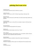 pathology final exam review Answers Verified