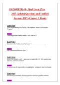 HAZWOPER 40-Hour Final Exam 2027 &vert; Practice Questions with Verified Answers &vert; Updated Study Guide