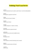 Pathology Final Exam Review Answered