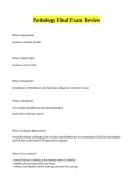 Pathology Final Exam Review Questions And Answers