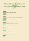 CWEA 3 Collections FINAL Evaluation Questions and Answers Verified Solutions Latest Update