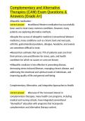 Complementary and Alternative Therapies &lpar;CAM&rpar; Exam Questions & Answers &lpar;Grade A&plus;&rpar;&period;docx&NewLine;&NewLine;