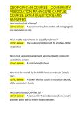 GEORGIA CAM COURSE - COMMUNITY ASSOCIATION MANAGERS CAPITUS COURSE EXAM QUESTIONS AND ANSWERS&period;docx&NewLine;&NewLine;