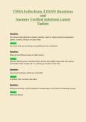 CWEA Collections 3 EXAM Questions and Answers Verified Solutions Latest Update