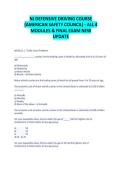 NJ Defensive Driving Course &lpar;American Safety Council&rpar; &vert; All 4 Modules & Final Exam &vert; Updated 2026&sol;2027