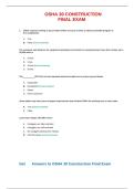 OSHA 30 Construction Final Exam &vert; Practice Questions with Answers & Rationales &vert; Updated 2027