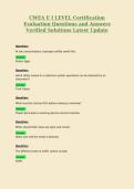 CWEA E I LEVEL Certification Evaluation Questions and Answers Verified Solutions Latest Updatest Update