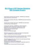 Bio II Exam 4 UCF Yeargain Questions With Complete Answers