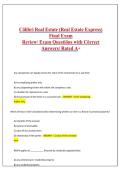 C&ouml;libri Real Estate &lpar;Real Estate Express&rpar; &NewLine;Final Exam&NewLine;Review&sol; Exam Questi&ouml;ns with C&ouml;rrect &NewLine;Answers&sol; Rated A&plus;
