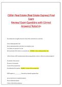 C&ouml;libri Real Estate &lpar;Real Estate Express&rpar; Final &NewLine;Exam&NewLine;Review&sol; Exam Questi&ouml;ns with C&ouml;rrect &NewLine;Answers&sol; Rated A&plus;