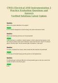 CWEA Electrical AND Instrumentation 2&NewLine;Practice Evaluation Questions and&NewLine;Answers&NewLine;Verified Solutions Latest Update