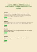 CWEA I LEVEL 3 FINAL TEST Questions and Answers Verified Solutions Latest Update
