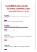 HAZWOPER 40 - Final Exam &lpar;New&NewLine;2027 Update&rpar; Questi&ouml;ns and Verified&NewLine;Answers 100&percnt; C&ouml;rrect A Grad