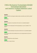 CWEA Mechanical Technologist BOARD&NewLine;Assessment Questions&NewLine;and Answers Verified Solutions Latest&NewLine;Update