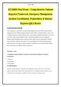 ICS 800D Final Exam &ndash; Comprehensive National Response Framework&comma; Emergency Management&comma; Incident Coordination&comma; Preparedness & Disaster Response Q&A Review