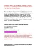 WGU C190 Introduction to Biology - Practice Questions &vert; Complete Objective Assessment &lpar;OA&rpar; Review Test Bank with Verified Answers