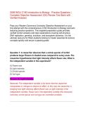 WGU C190 Introduction to Biology - Practice Questions &vert; Complete Objective Assessment &lpar;OA&rpar; Review Test Bank with Verified Answers