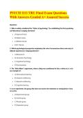 PSYCH 1111 TRU Final Exam Questions With Answers Graded A&plus; Assured Success&NewLine;