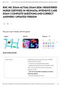 RNC NIC EXAM ACTUAL EXAM 2026 &vert; REGISTERED NURSE CERTIFIED IN NEONATAL INTENSIVE CARE EXAM &vert; COMPLETE QUESTIONS AND CORRECT ANSWERS &vert; UPDATED VERSION&NewLine;